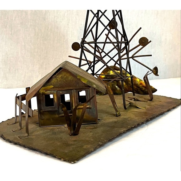 Vintage metal sculpture windmill with music box non working - Picture 6 of 6